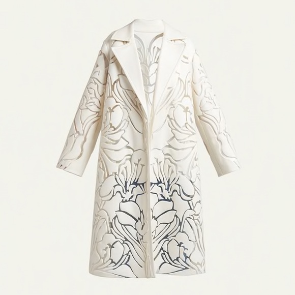 SOLD - VALENTINO Runway SS22 Floral Cutout Cashmere Coat NWT - Picture 12 of 12